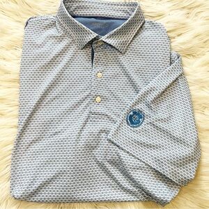 Johnnie-O Men’s XL Lake Blue Medallion Print Salem Prep-formance Golf Polo